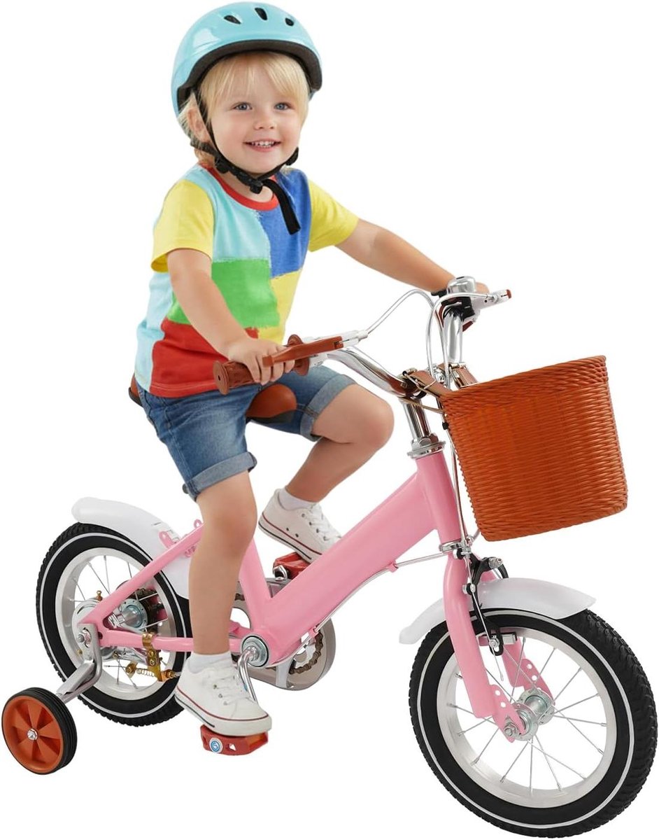 Kinderfiets - Loopfiets - Leren Fietsen - In hoogte verstelbaar - 12 inch - Roze