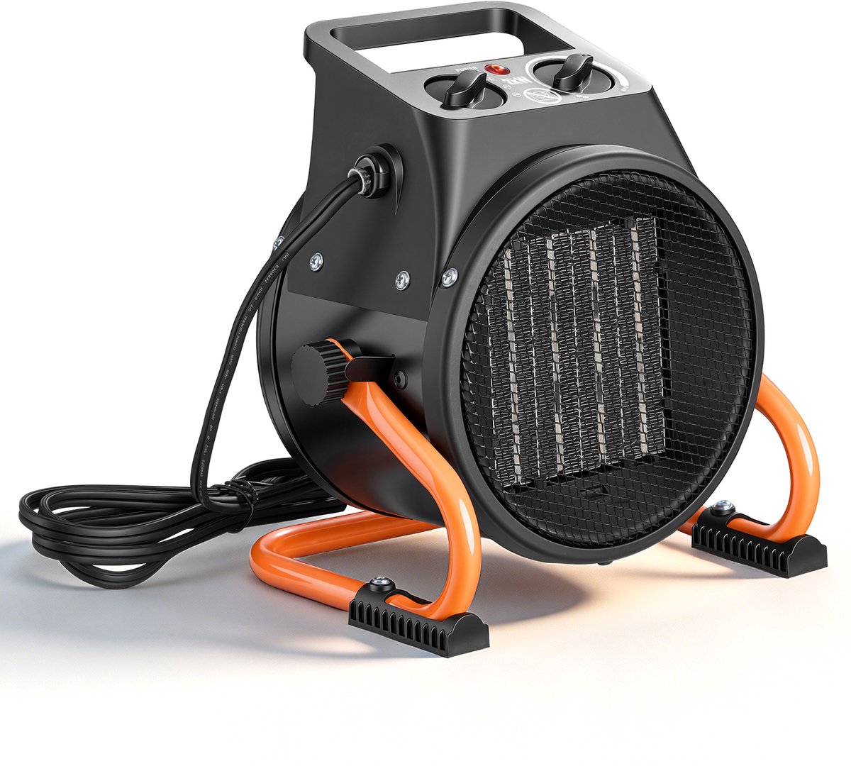 VEVOR Kasverwarming 2000w, Elektrische Ptc-Ventilatorverwarming met Ventilatorfunctie en 2 Warmtestanden, Draagbare Verwarming met Oververhittingsbeveiliging en 15° Instelbare Verwarmingshoek, Elektrische Verwarming voor Tuinhuisjes