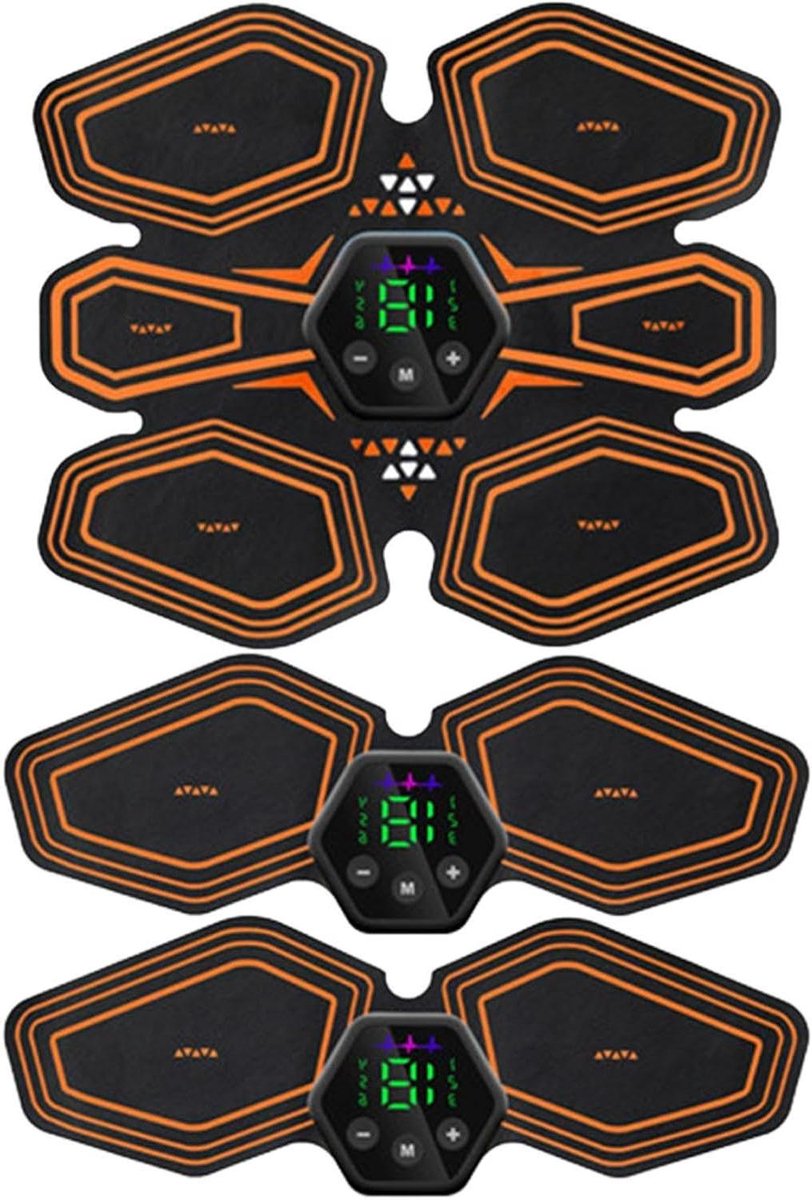 Abs Stimulator Spiertoner - Buikspierstimulator Elektrisch - Spierversteviging Thuis - 6 Modi 19 Niveaus - 10 Gelpads - Rood