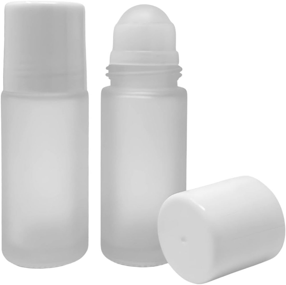 SnelShoppen - Refillbare Roll-On Flesjes 50ml (2-Pack) | Lekvrije Glazen Containers voor Oliën, Parfums en DIY Mengsels | Gebruiksvriendelijk Roll-On