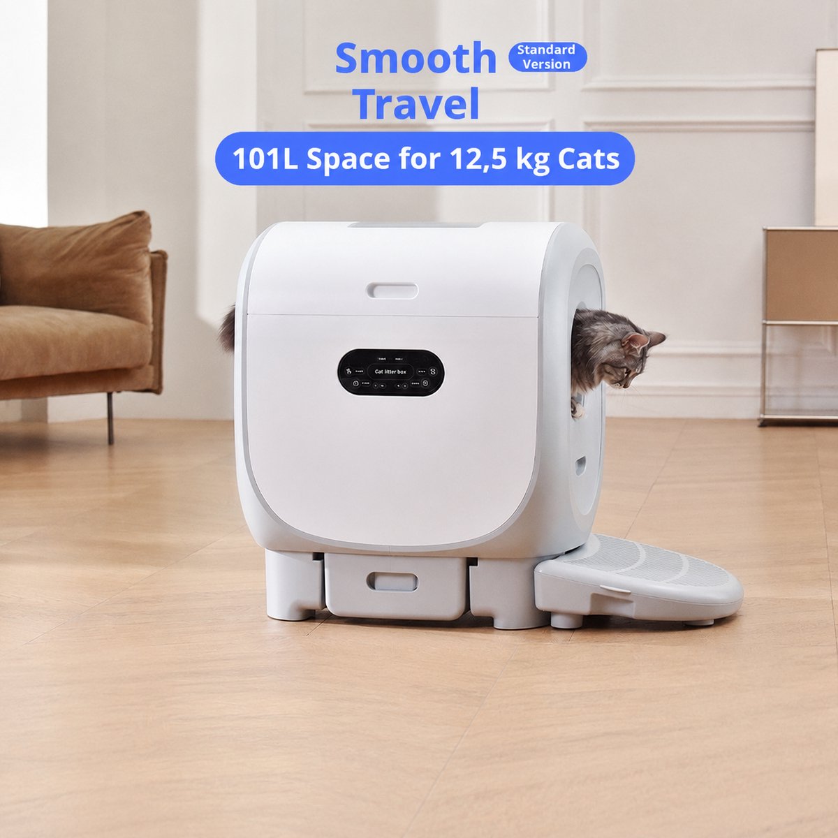 GYW Smart LitterBox - Zelfreinigende Kattenbak - Multi-Cat Herkenning - 101L Capaciteit - Automatische Reiniging