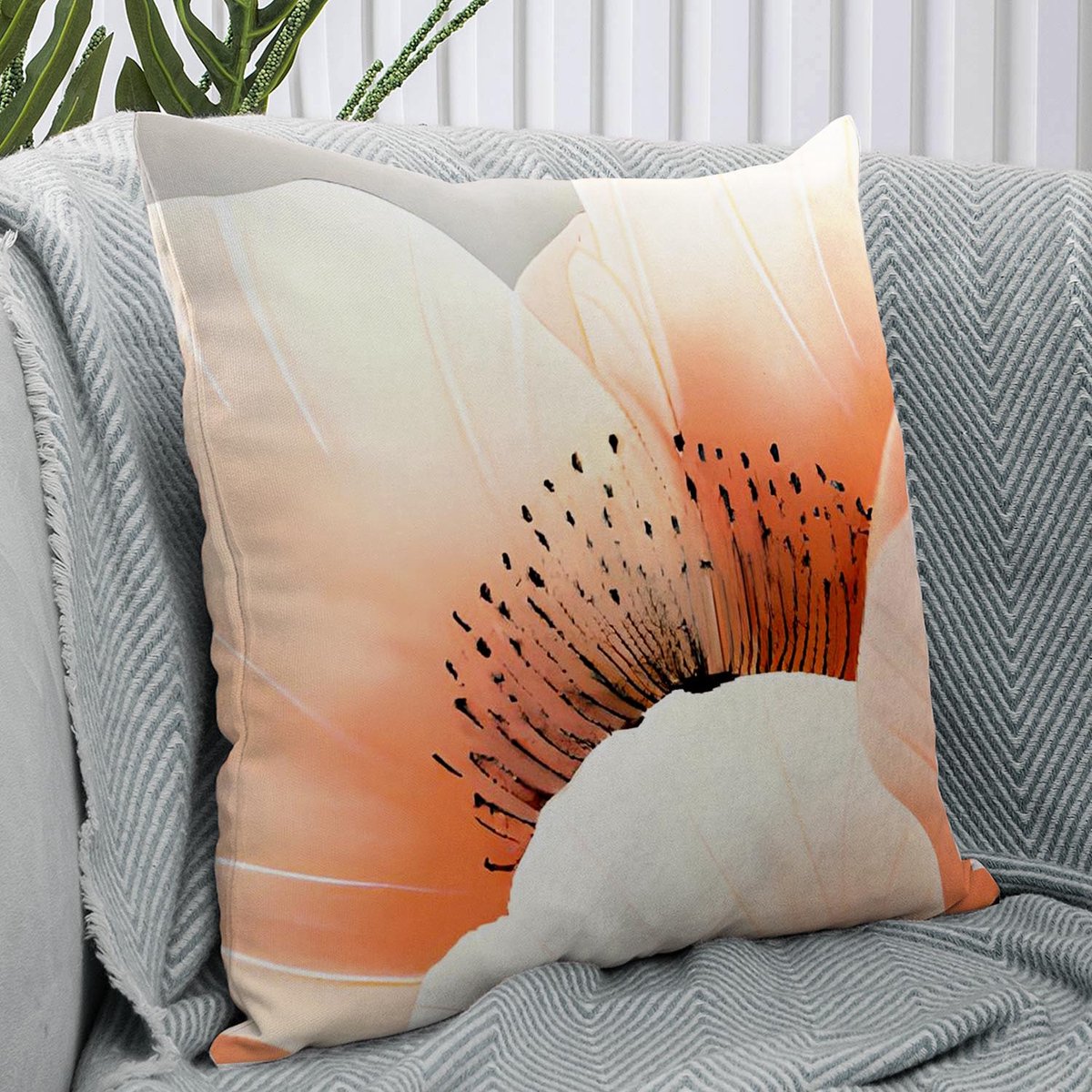 Darymex SATYNLOVE PREMIUM - Katoen Satijnen Kussensloop - 40x40 cm - Botanisch Plantenmotief - Digitale Druk - 100% Katoen - Met Blinde Rits