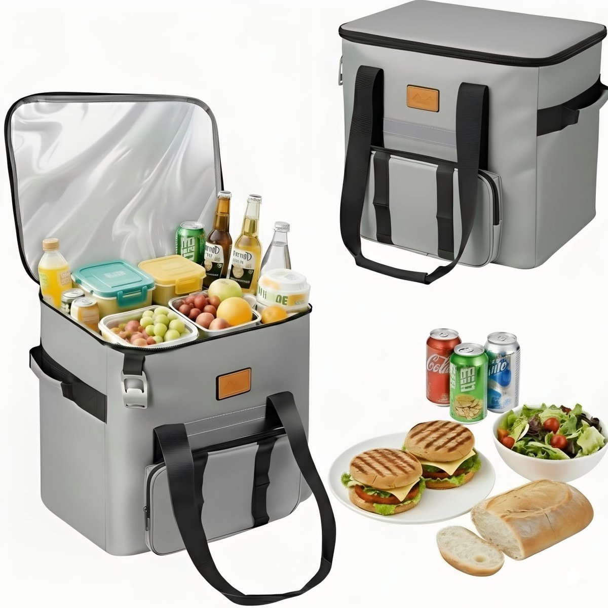 SnelShoppen - Koeltas, Opvouwbare Picknicktas, Lunchtas, Lekvrij en Waterdicht, Voor Vriezer, Thermisch Geïsoleerde Tas voor Kantoor, Werk, Strand, Ka