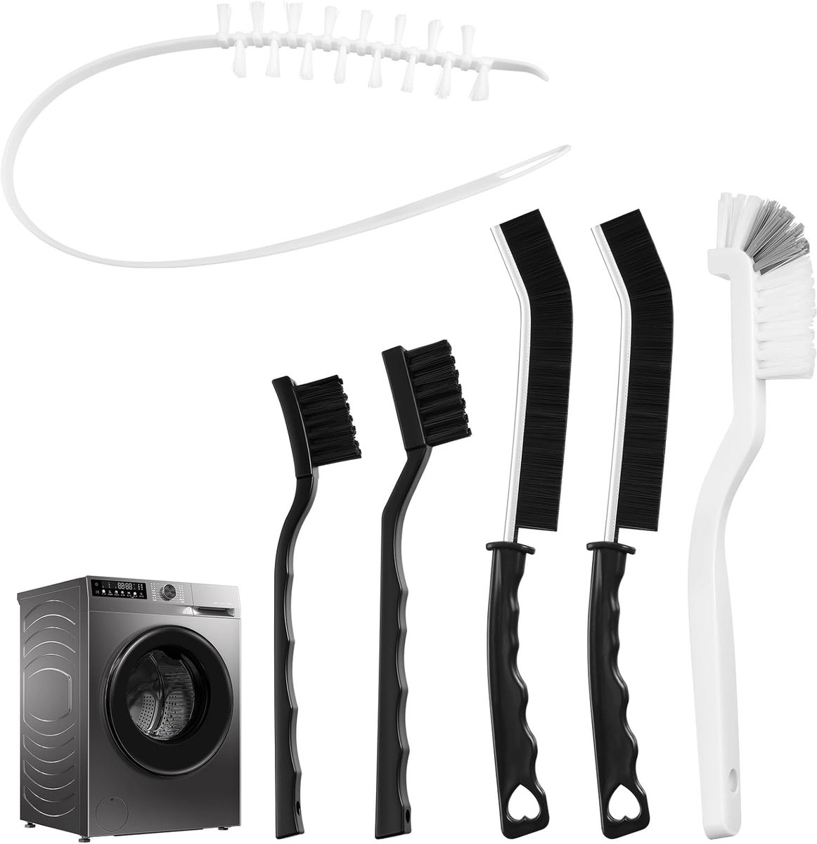 SnelShoppen - Wasmachine Reinigingsborstelset 6 Stuks - Professionele Spleetreinigingsborstels voor Trommelsleuven en Toiletten - Effectieve Reiniging