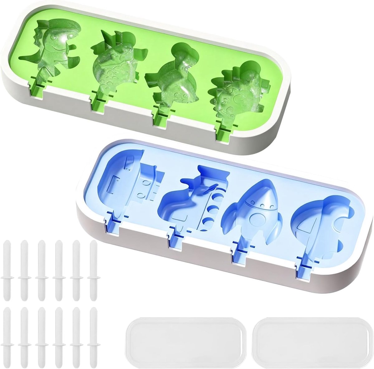 YXHZVON Popsicle Mould, 2 Pcs Silicone Popsicle Mold with Chops, Reusable Popsicle Mould for DIY Ice Cream, BPA Free - ShopVlot
