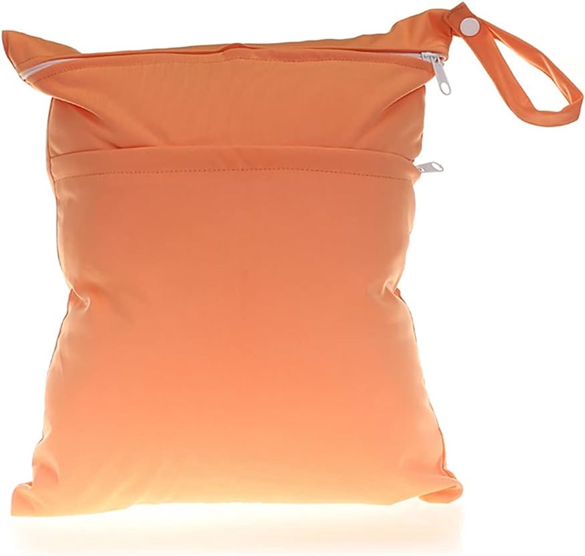 SnelShoppen - Herbruikbare Wetbag Luierentas voor Baby Luier, Vuil Kleding en Accessoires Oranje 30x36 cm, Dubbele Rits, Multifunctioneel en Machinewa
