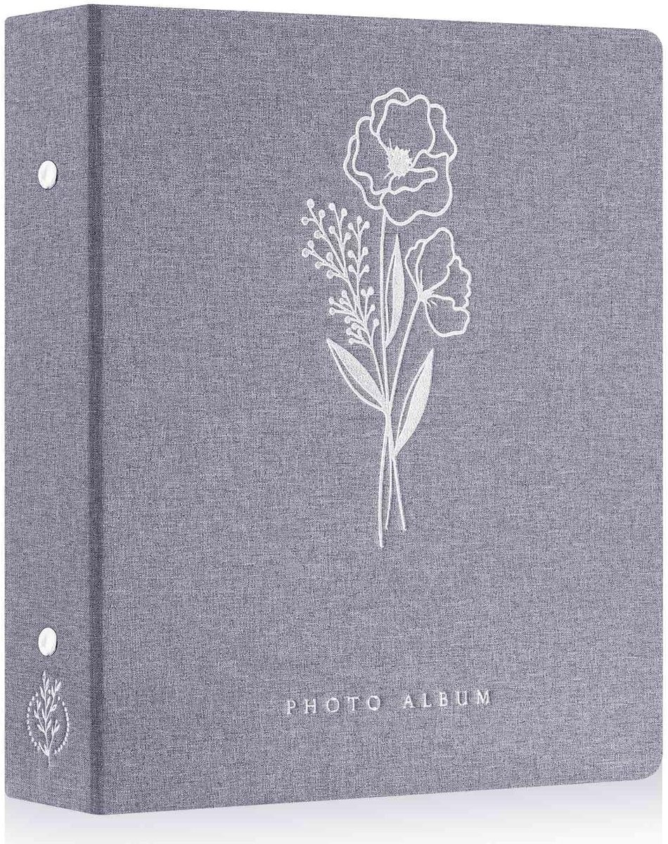 SnelShoppen - Fotoalbum 6x4 voor 400 Foto's, Linnen Cover, 50 Bladen, Grijs, Ideaal voor Portret Foto's, Verjaardag, Familie, Herinneringen