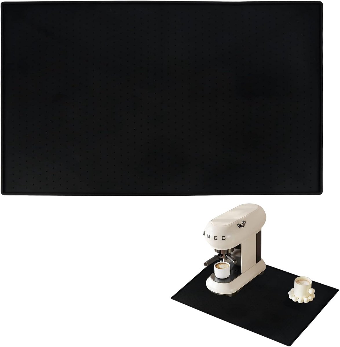 SnelShoppen - Silicone mat voor koffiemachine | Coaster voor koffieaccessoires | Duurzaam, antislip, 48 x 30 cm, beschermt werkblad en koffiemachine