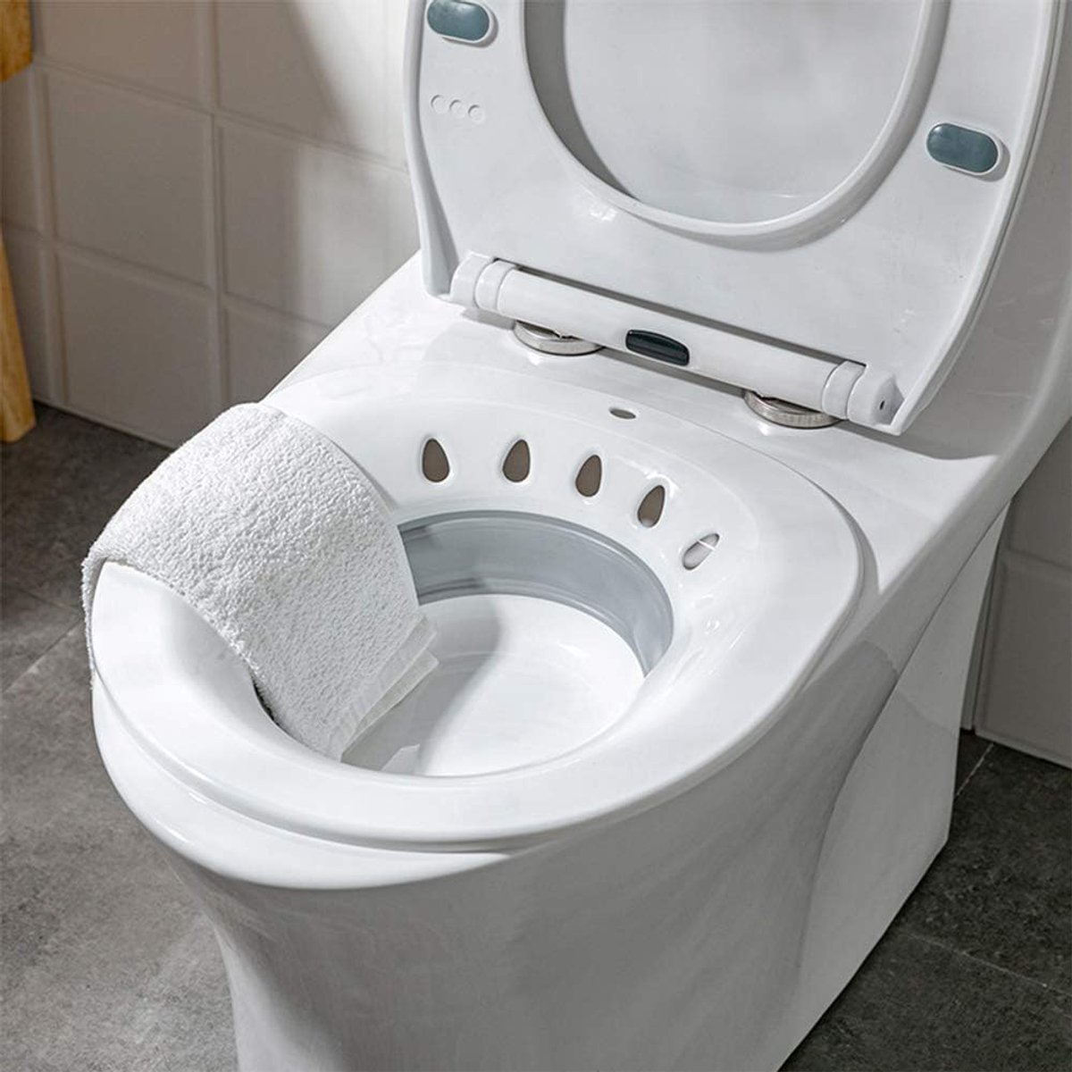 SnelShoppen - Sitzbad voor Toilet, Draagbare Bidet, Hygiënehulpmiddel voor Volwassenen, Postpartum Zorg, Zwangere Vrouwen en Ouderen (Ongeveer 2 Liter