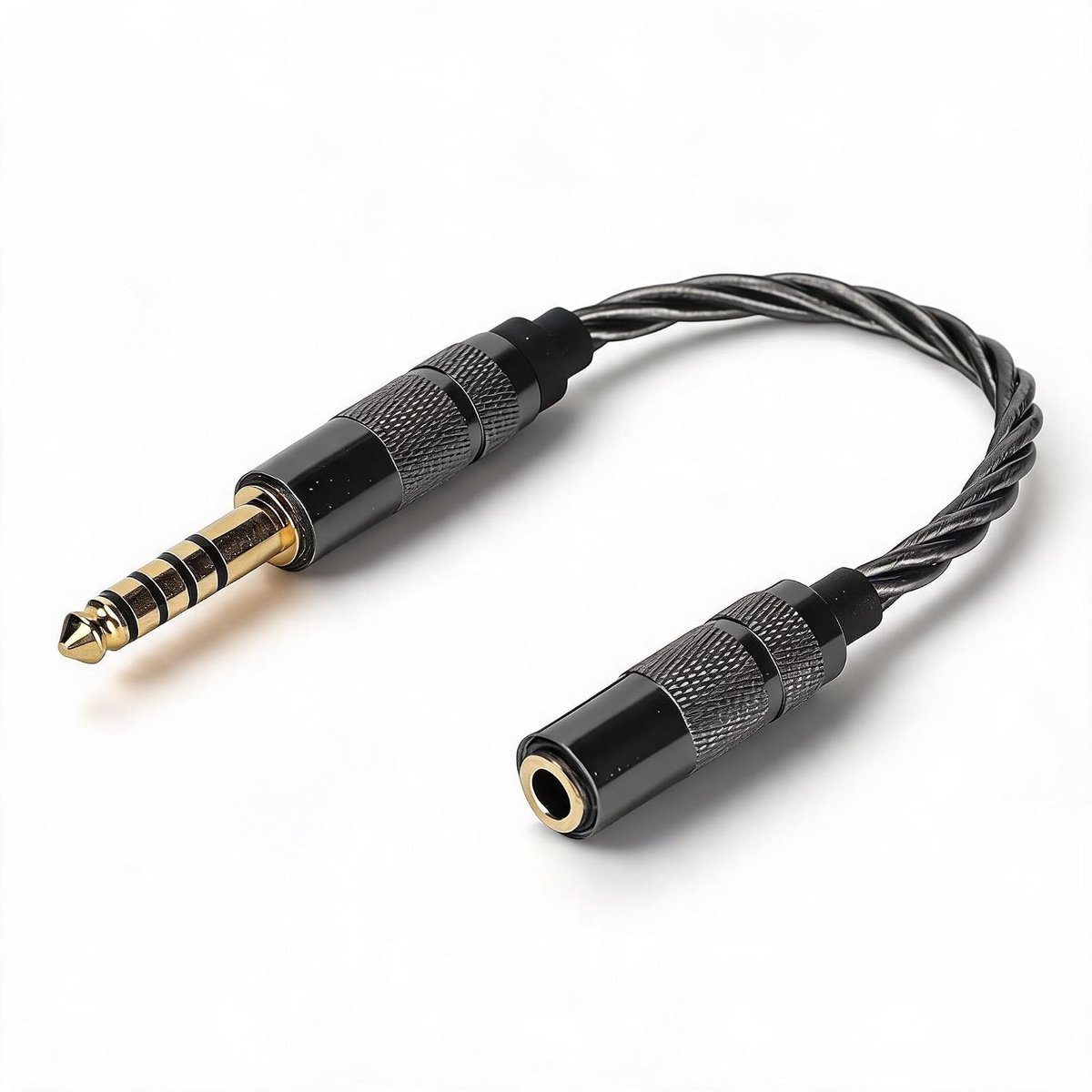 Audio adapter kabel 4.4mm gebalanceerd - 3.5mm stereo vrouwelijk - zilverplated koper - verbeterde geluidskwaliteit - ShopVlot
