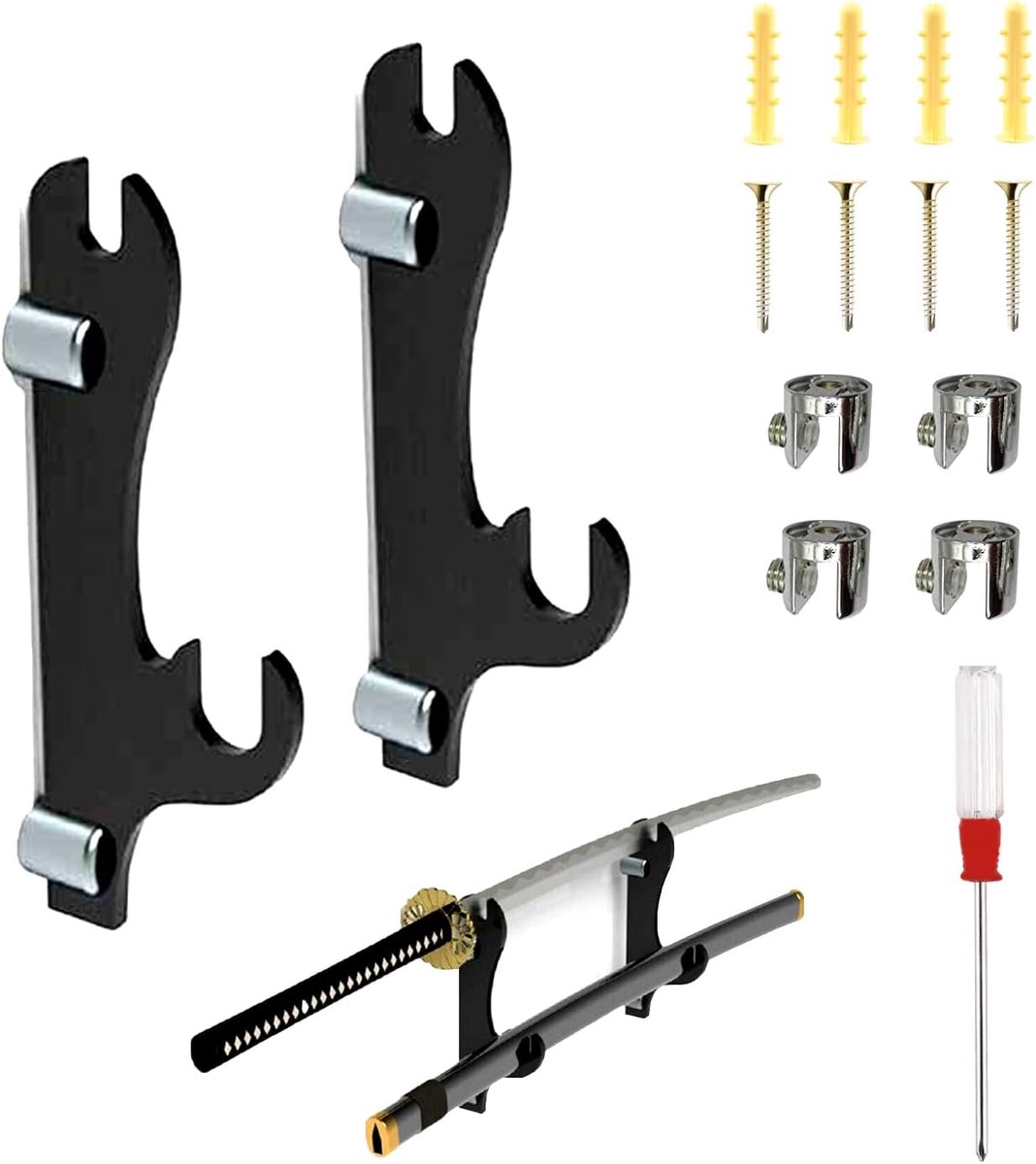 SnelShoppen - Sword Rack Wandstandaard Verstelbare Katana Houder Acryl Zwaardhouder Wandmount voor Standaard Zwaarden | Duurzaam en Milieuvriendelijk