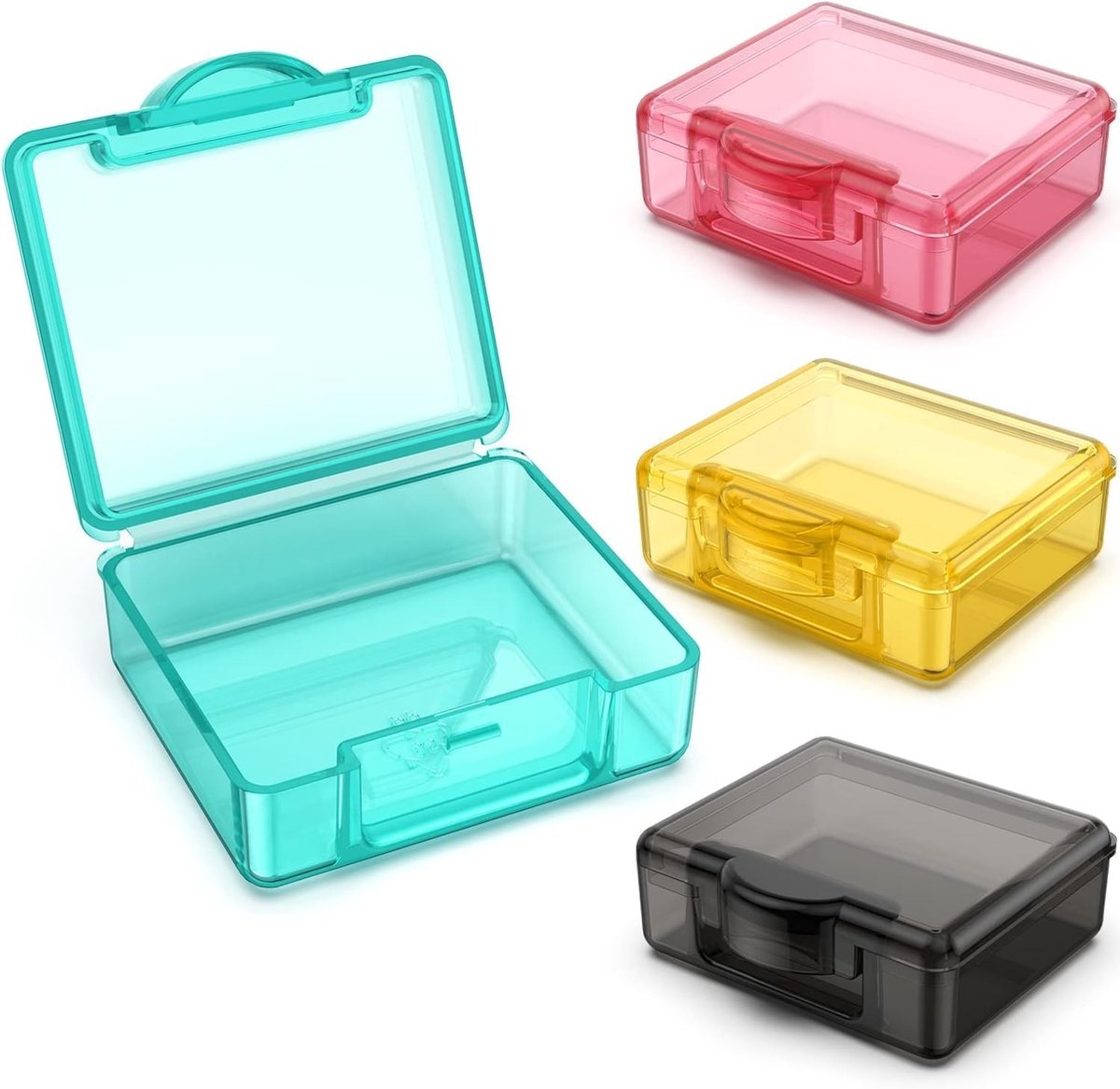 Compacte Pillendoos Set van 4, Schattige Reis Pillen Organizer, Mini Duidelijke Plastic Opbergdozen voor Portemonnee en Reizen