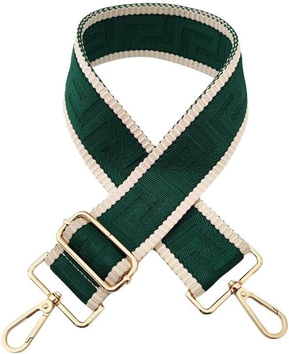 Tasriem - Schouderband Draagriem - Tas Personaliseren - Verstelbaar tot 130 cm - 5 cm breed - Donkergroen