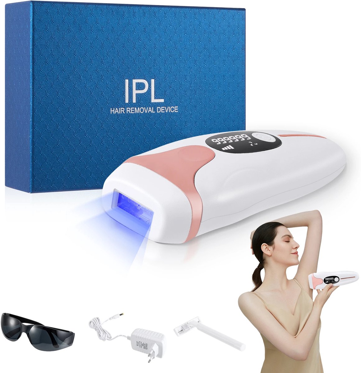 Billie & Loïs IPL laser ontharingsapparaat - 999.900 flitsen - 9 energieniveaus - 2 behandelmodi - Voor dames en heren - Pijnloze permanente ontharing