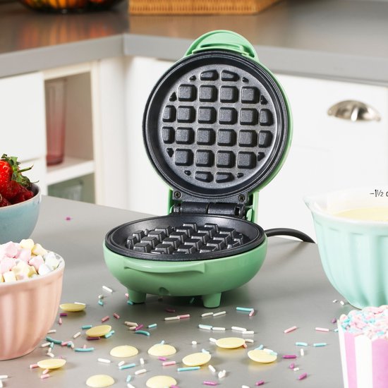 Giles & Posner Mini Waffle Maker - Antiaanbaklaag - 11,5 cm plaat van Giles & Posner — afbeelding 3