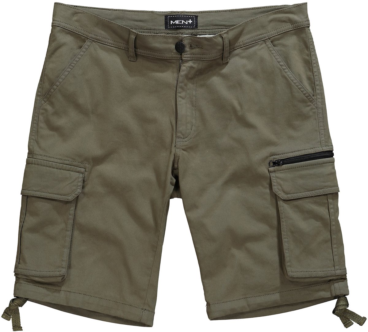 Men Plus - Heren - Cargobermuda buik-fit veel zakken - Kakigroen - Maat 56