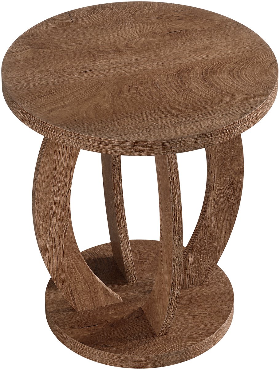 DMG Supply Bijzettafel - Rond - 50 x 50 x 60 cm - Bruin - Houtlook Plaatmateriaal