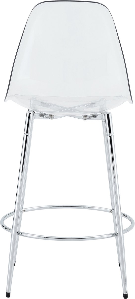 Flexibel barset: 89 cm glazen tafel + 2 barkrukken met een zwevend design – speciaal ontworpen voor Europese open keukens. Sliver metalen frame, met comfortabele voetsteun.