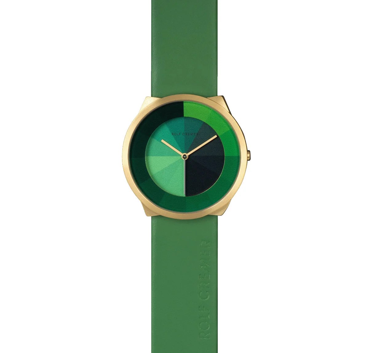 Rolf Cremer horloge Concert 509306 Leder, groene horloge , goudkleur, dames horloge - luxe horloge