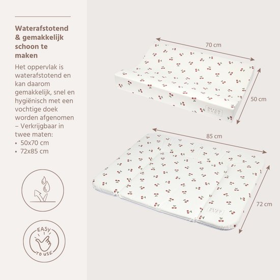 Meyco Baby Cherry aankleedkussen - Natural - 50x70cm — afbeelding 2
