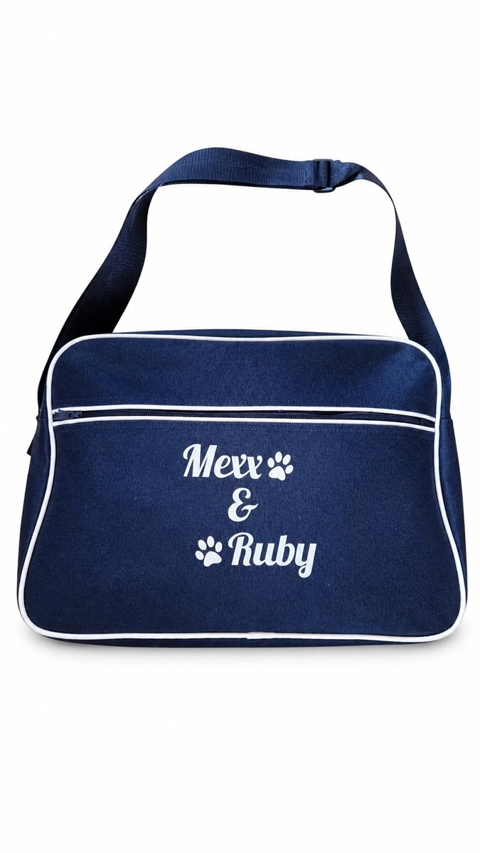 Honden reistas - gepersonaliseerd met naam/namen - navy blue - honden benodigdheden
