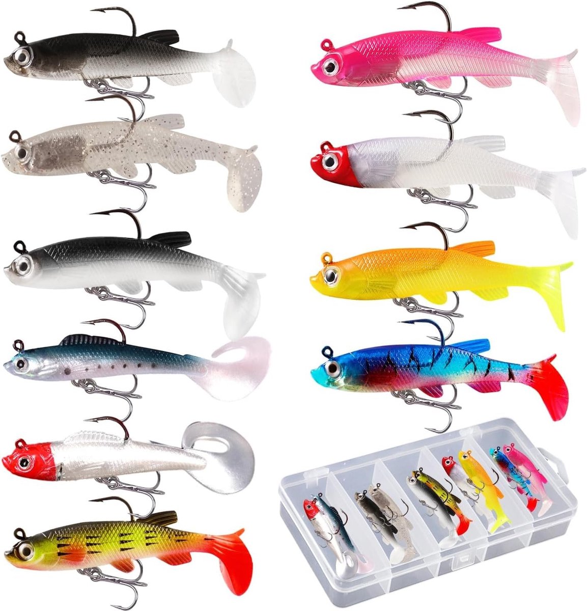 Snoekaas kunstaas set met 10 wobbler voor baars en forel vissen, ideaal voor snoekvissen