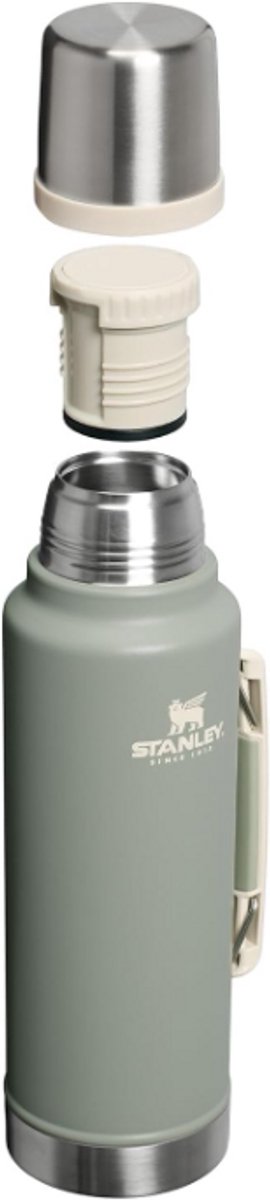 Stanley Classic Legendary Thermosfles 1.4L met Handvat – RVS Vacuümfles met Bekerdeksel – Lekvrij – Houdt Drank 24u Warm/Koud – BPA-vrij – Sage Grey – foto 2