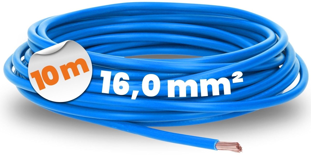 Omgoods - H07V-K 16 mm² Blauw Kabel 10m
