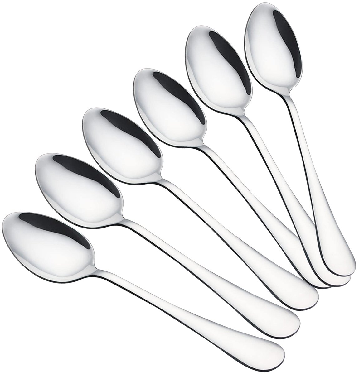 Omgoods - Stijlvolle Roestvrijstalen Bestekset - Eetlepels voor Koffie en Soep - 6 Stuks - Vaatwasserbestendig - Perfect voor Feestjes - Zilver