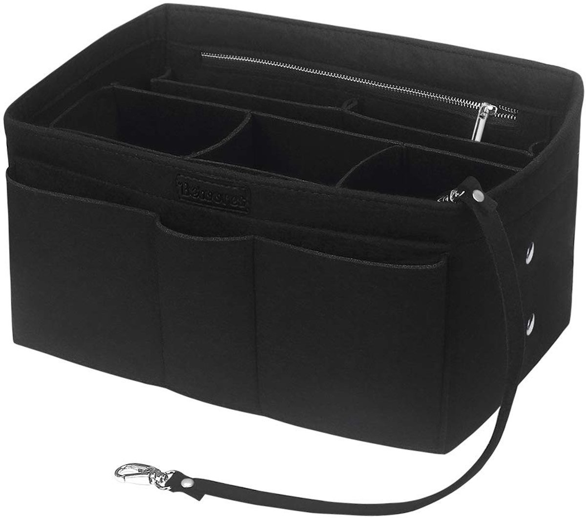Omgoods - Filz Handtas Organizer met Rits en Sleutelhanger