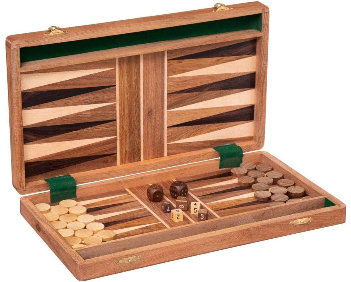 Omgoods - Acacia Houten Backgammon Spel 36 x 41 cm