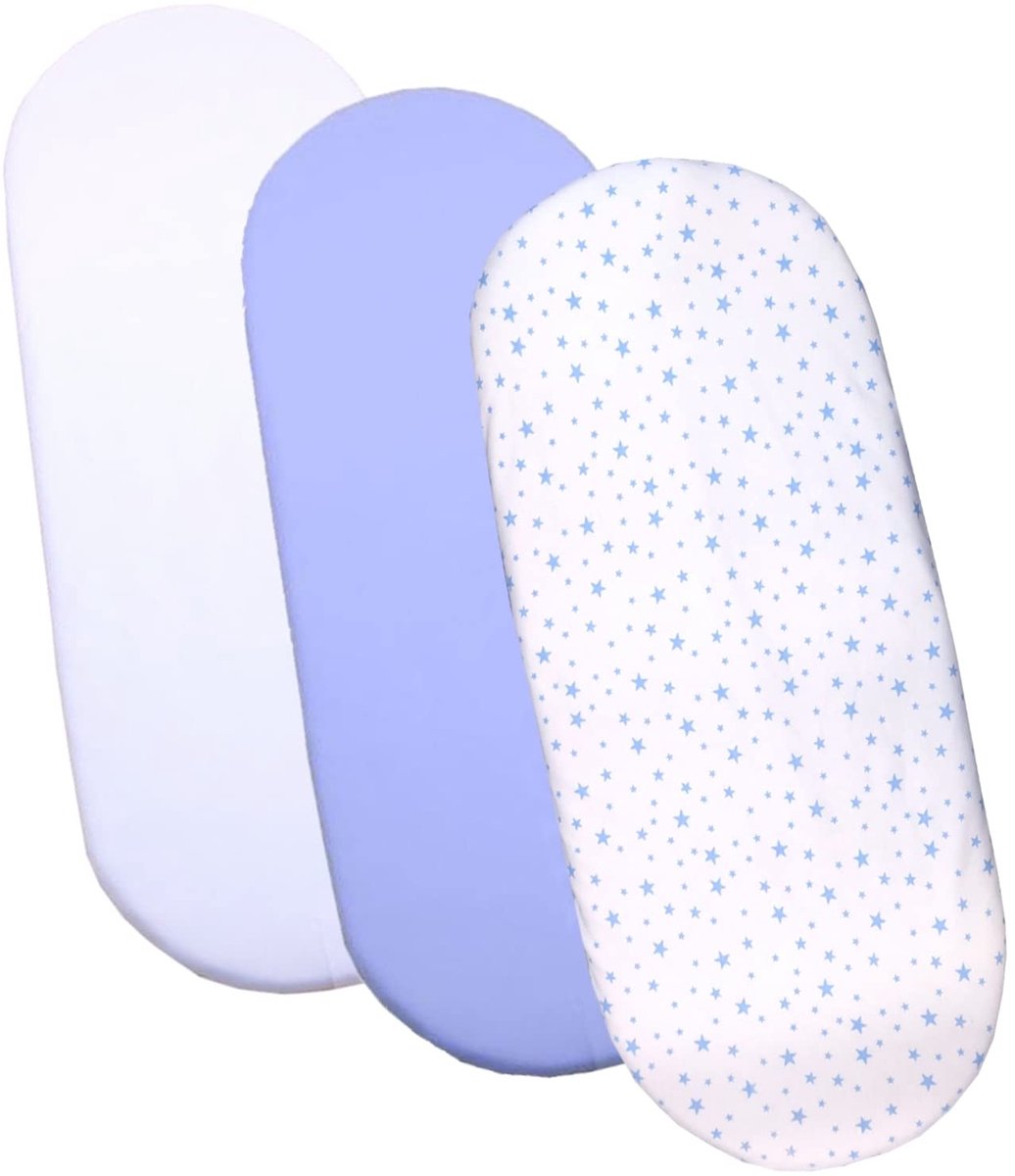 Omgoods - Set van 3 Fitted Sheets voor Moederbed met Sterrenpatroon