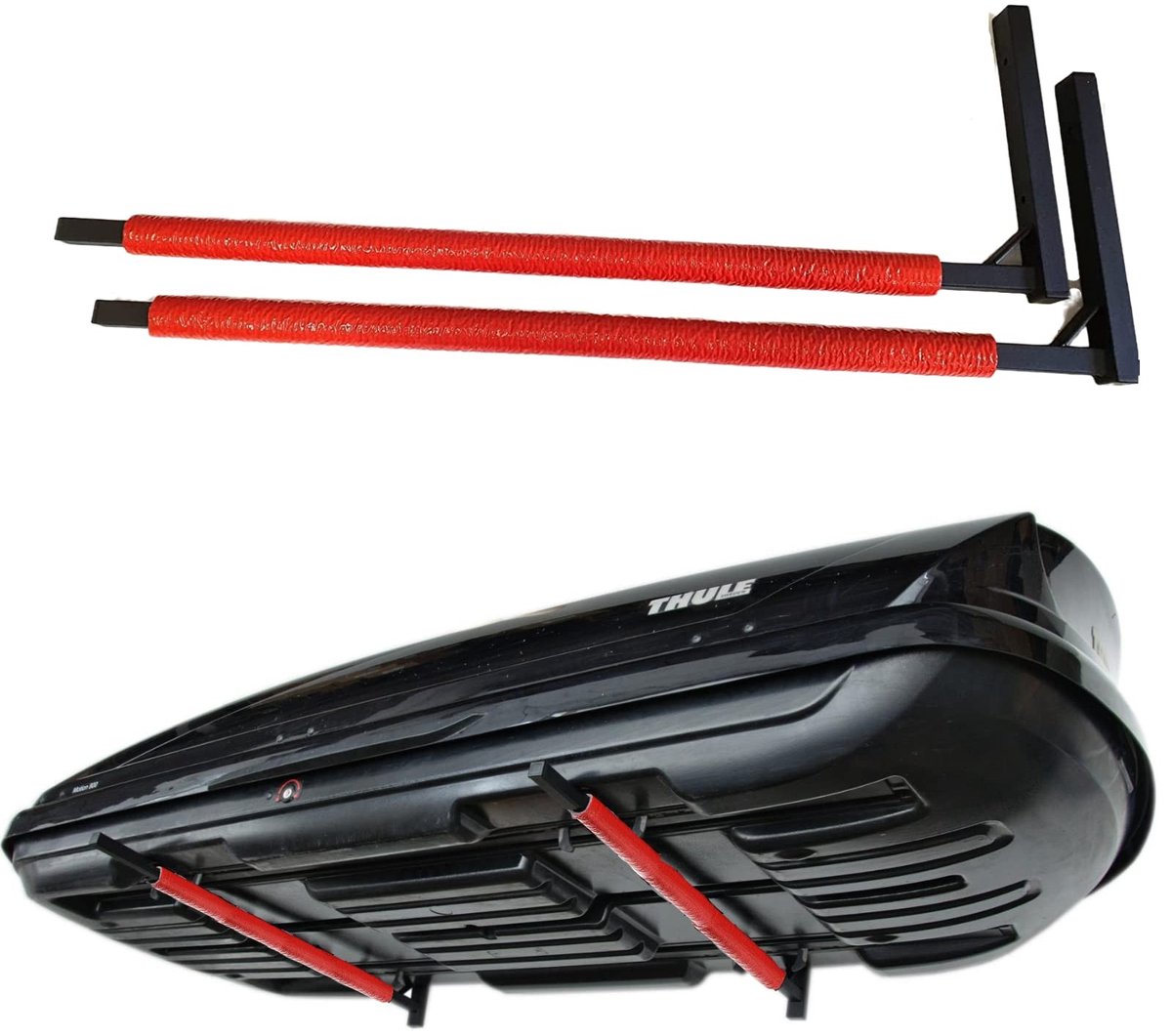 Omgoods- Wandhouder Staal 82 cm - Universele Muurbeugel - Opbergbeugel Dakkoffer - Garage/Kelder/ Werkplaats - Rubber Stootranden - Poedercoating - Opberghouder