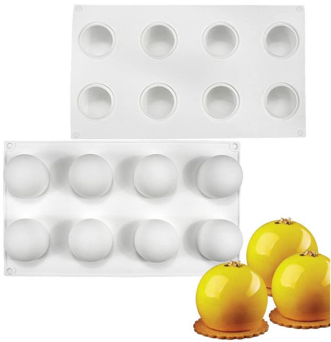Omgoods - Silicone Mousse Cake Mould met 8 Holes - Perfect voor Desserts