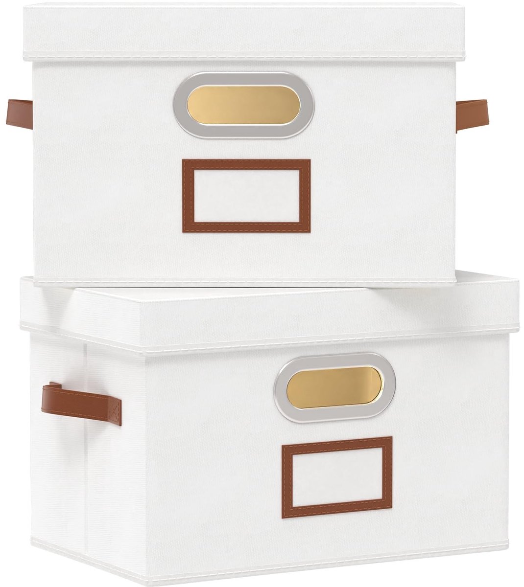 Omgoods - Opvouwbare Opbergdozen met Deksels en Handvatten, Set van 2