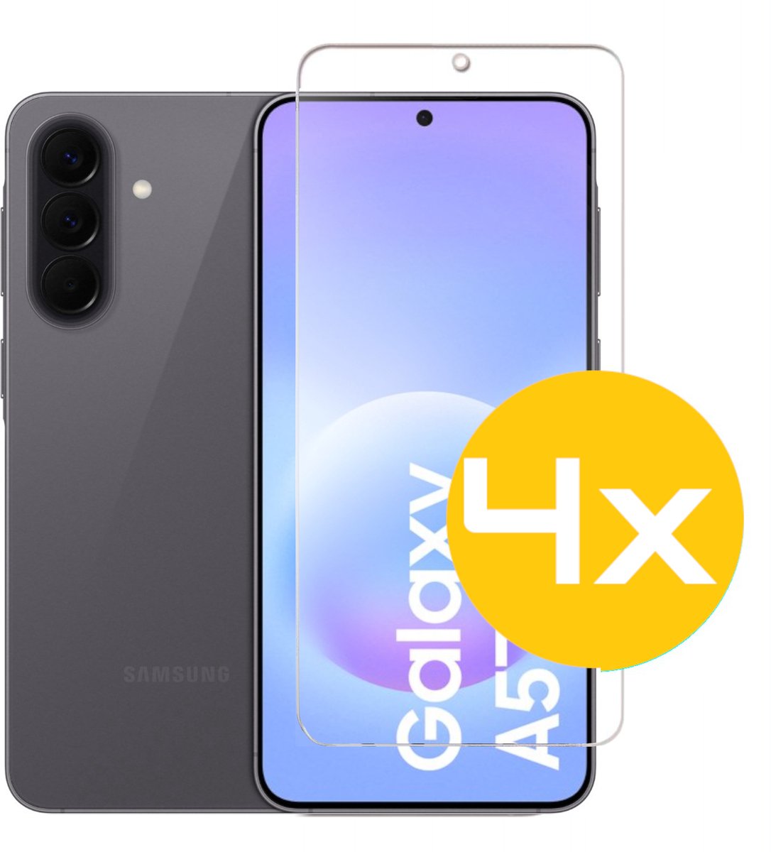 Screenprotector Geschikt Voor Samsung Galaxy A57 - Glasplaat - Tempered Glass - 4 Stuks