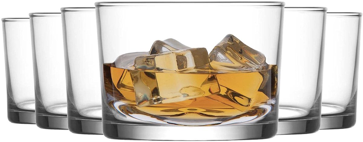 Omgoods - Set van 12 Whiskeyglazen 240ml voor Thuisgebruik