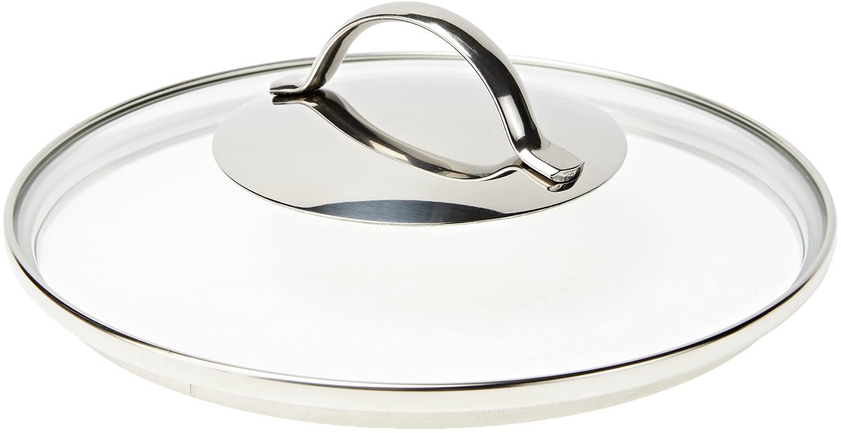 Omgoods - Glazen Panlids 20 cm met Ronde Metaalhandgreep