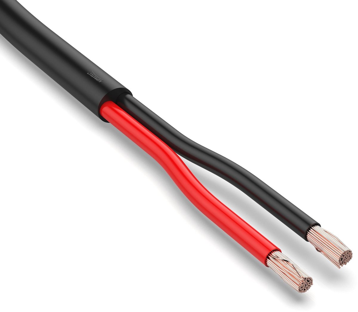 Omgoods - 10 Meter Ronde Voertuigkabel 2x1.5 mm² Zwart/Rood
