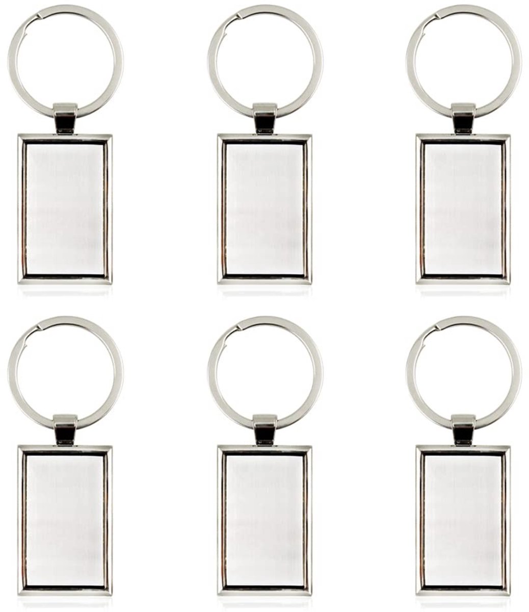 Omgoods - Set van 6 Metalen Sleutelhangers met Labels