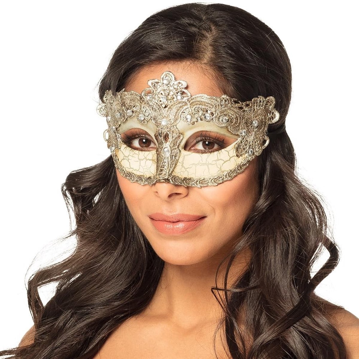 Omgoods - Glamoureuze Zilveren Oogmasker voor Feest of Carnaval