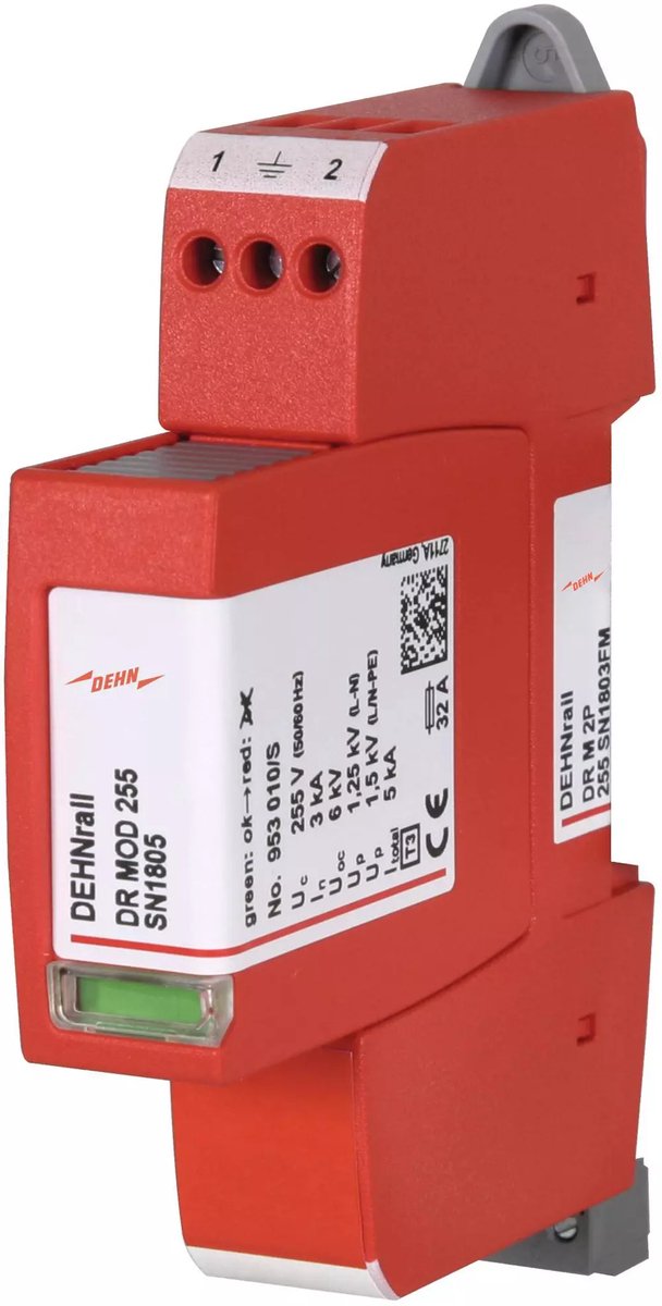 Dehn - Surge arrester type 3 - dehnrail M - 953229 - DR M 2P 255 SN1803FM