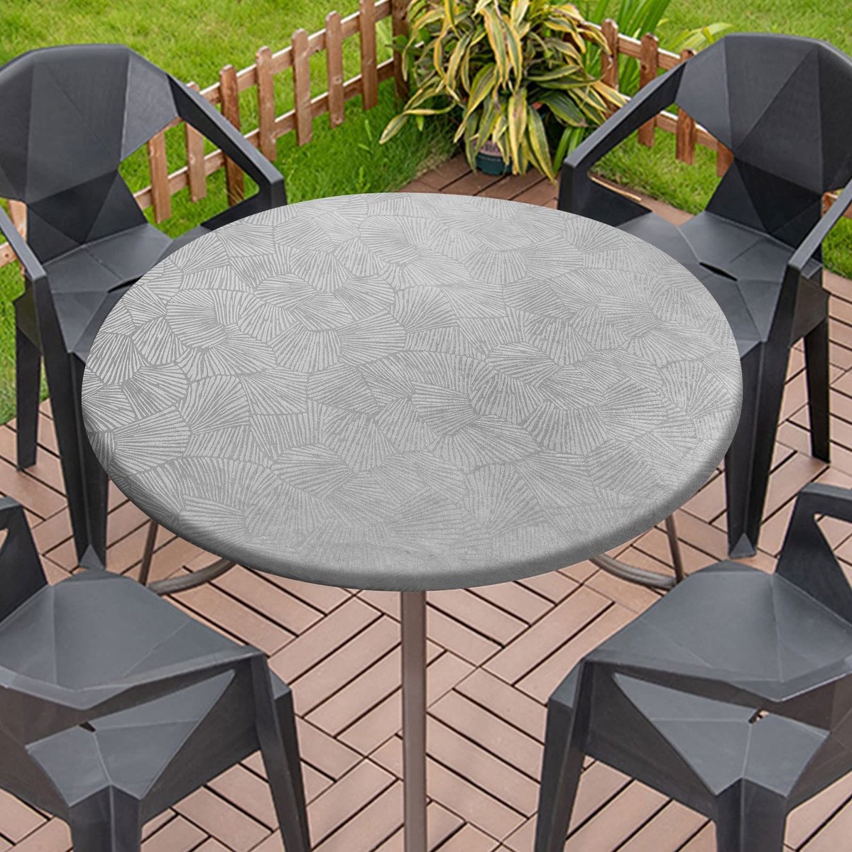 Omgoods - Rond Vinyl Tafelkleed met Elastische Randen 90 cm