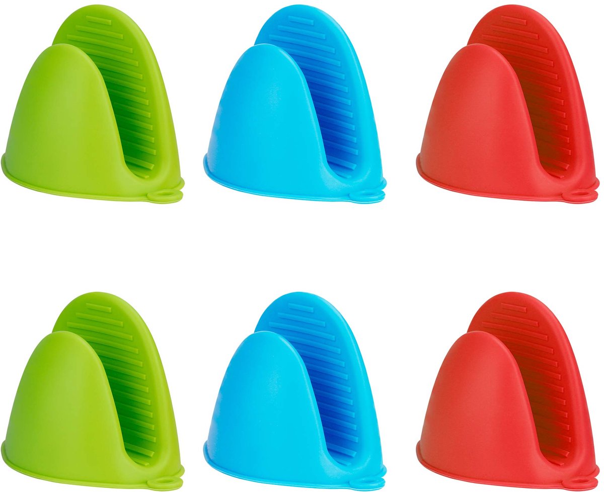 Omgoods - Mini Keuken Handschoenen - Warmtebestendig en Antislip Silicone - 3 Paar