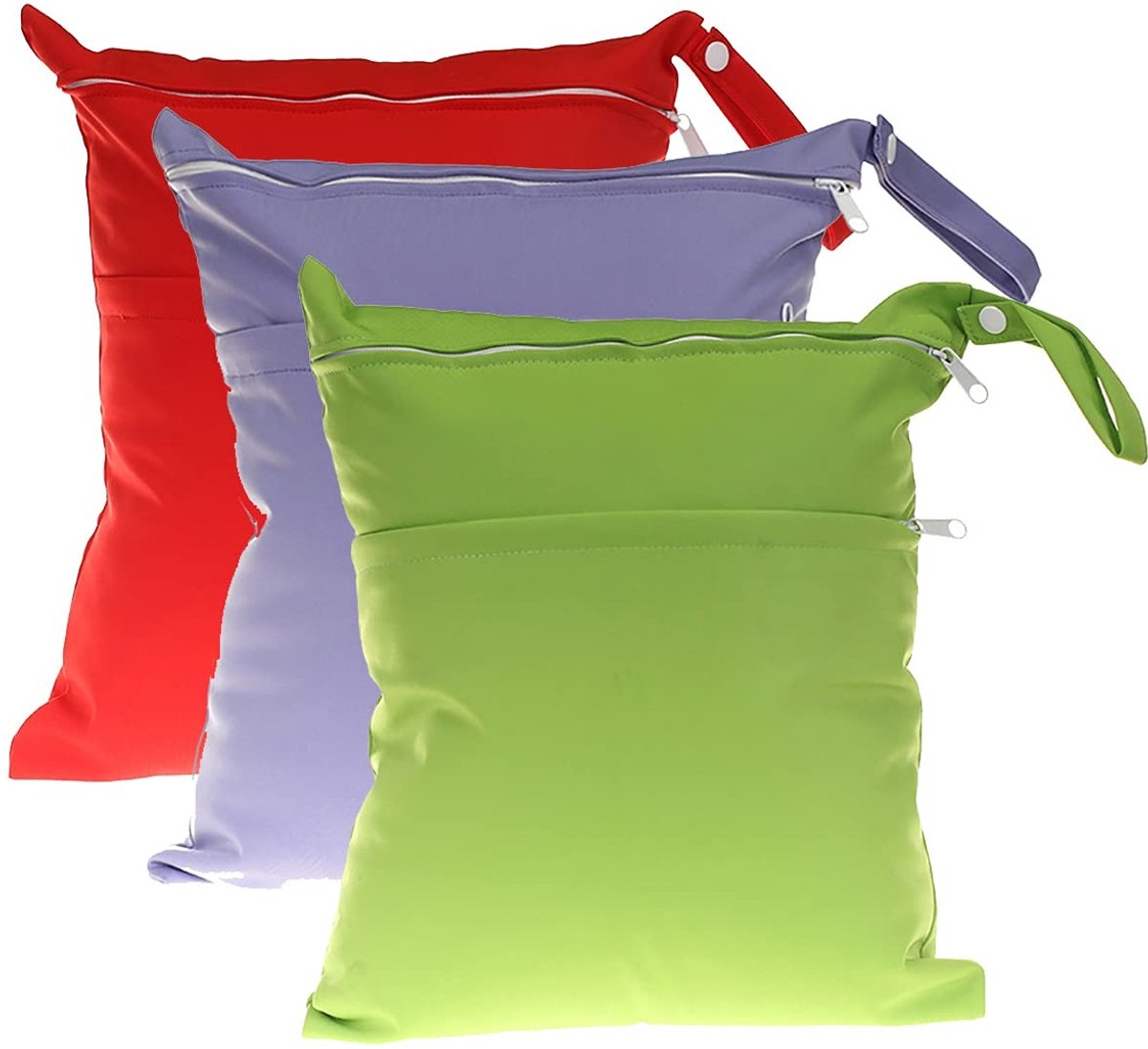 Omgoods - Herbruikbare Luiertas, Set van 3, Rood + Grijs + Groen