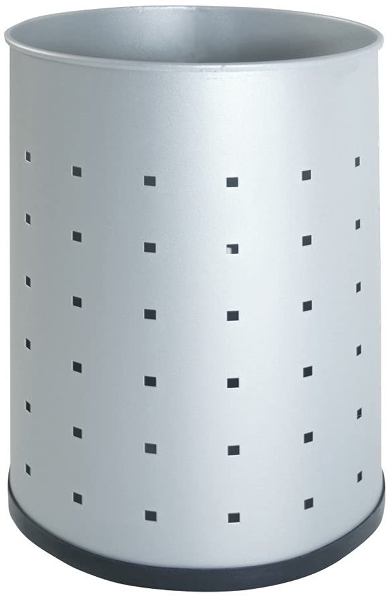 Omgoods - Stijlvolle Metalen Afvalbak voor Binnen, 12 Liter, Zilver