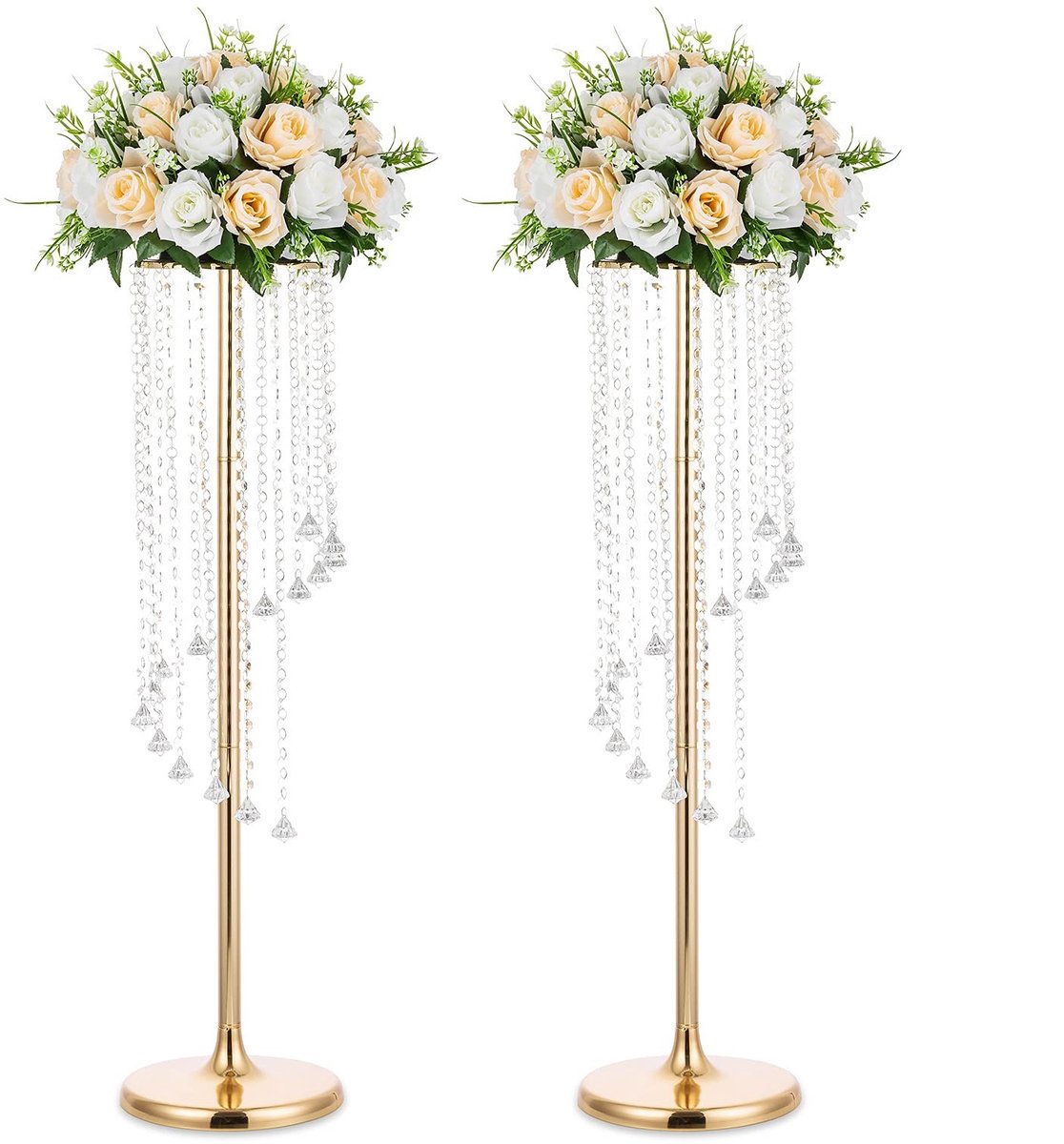 Omgoods - Set van 2 Gouden Vazen voor Bruiloft en Feestdecoratie