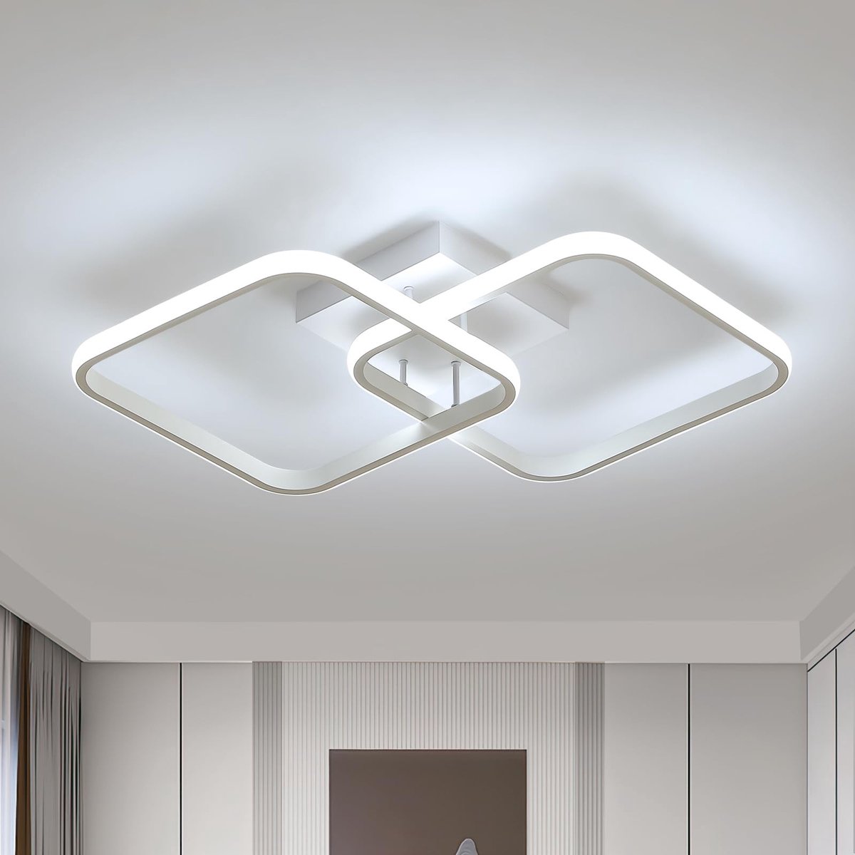 Omgoods - Moderne LED Plafondlamp 42W met Wit Acryl voor Woonkamer en Slaapkamer