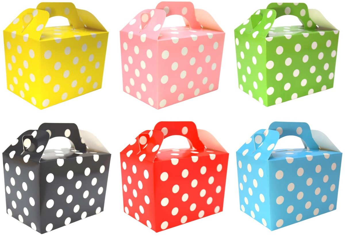 Omgoods - Set van 20 Polka Dots Party Boxen in Gemengde Kleuren