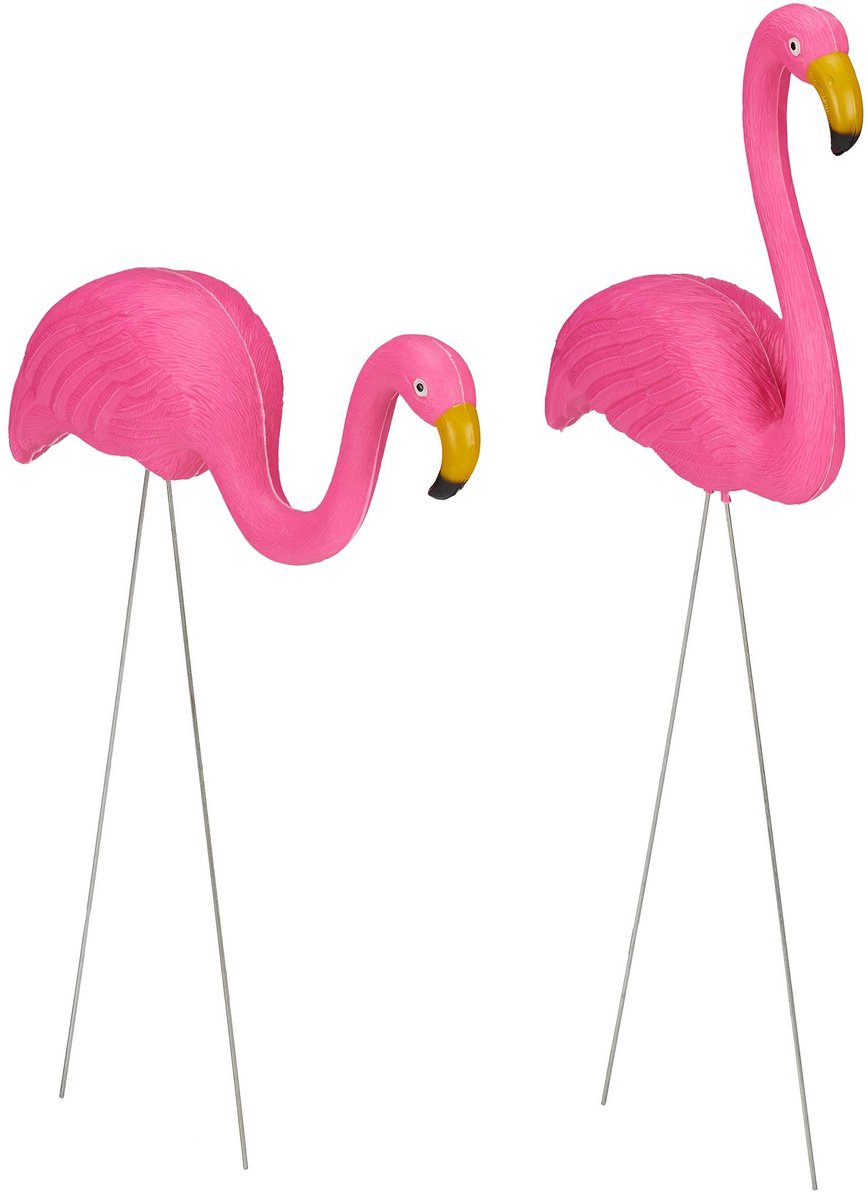 Omgoods - Set van 2 Flamingo Tuinstekers voor Buiten
